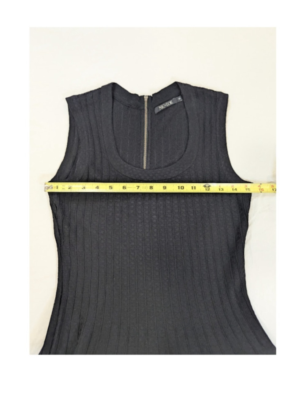 Nic+Zoe Quiet Luxury Minimalist Fit and Flare Knit Dress Black Old Money Midi M - Picture 10 of 13